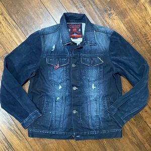 NWT Cult of Individuality SAMPLE Heritage Denim & Suede Jean Jacket #C65